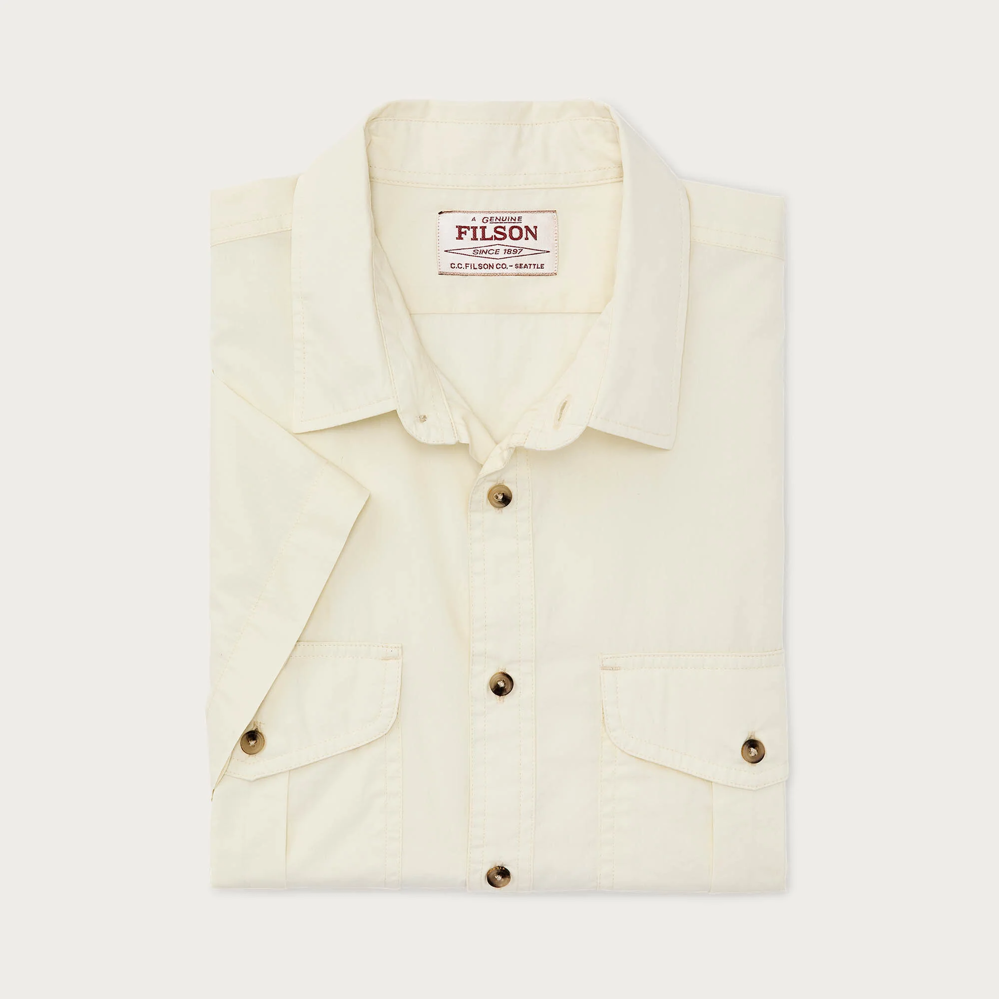 FILSON'S WASHED SHORT SLEEVE FEATHER CLOTH SHIRT - Image 3