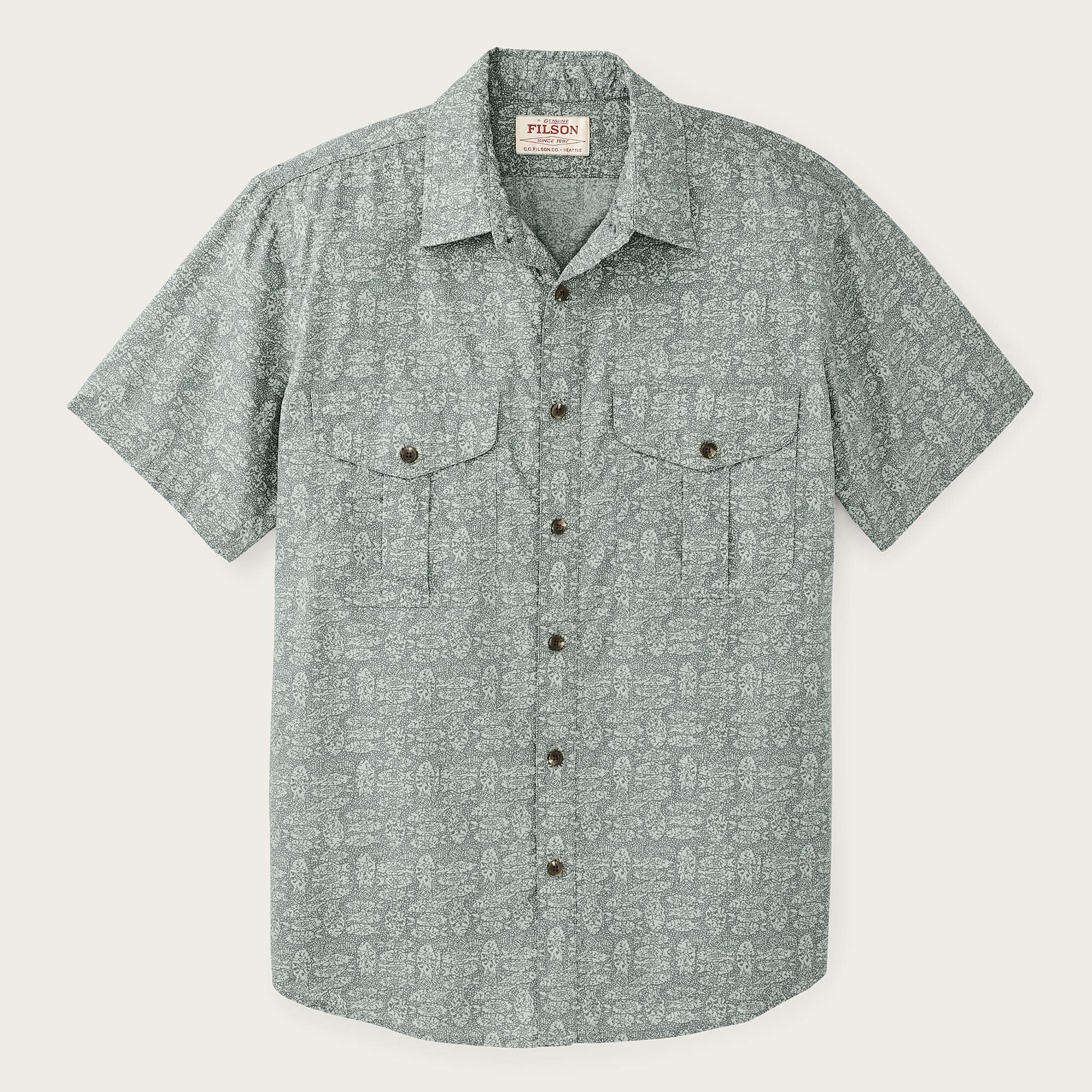 FILSON'S WASHED SHORT SLEEVE FEATHER CLOTH SHIRT