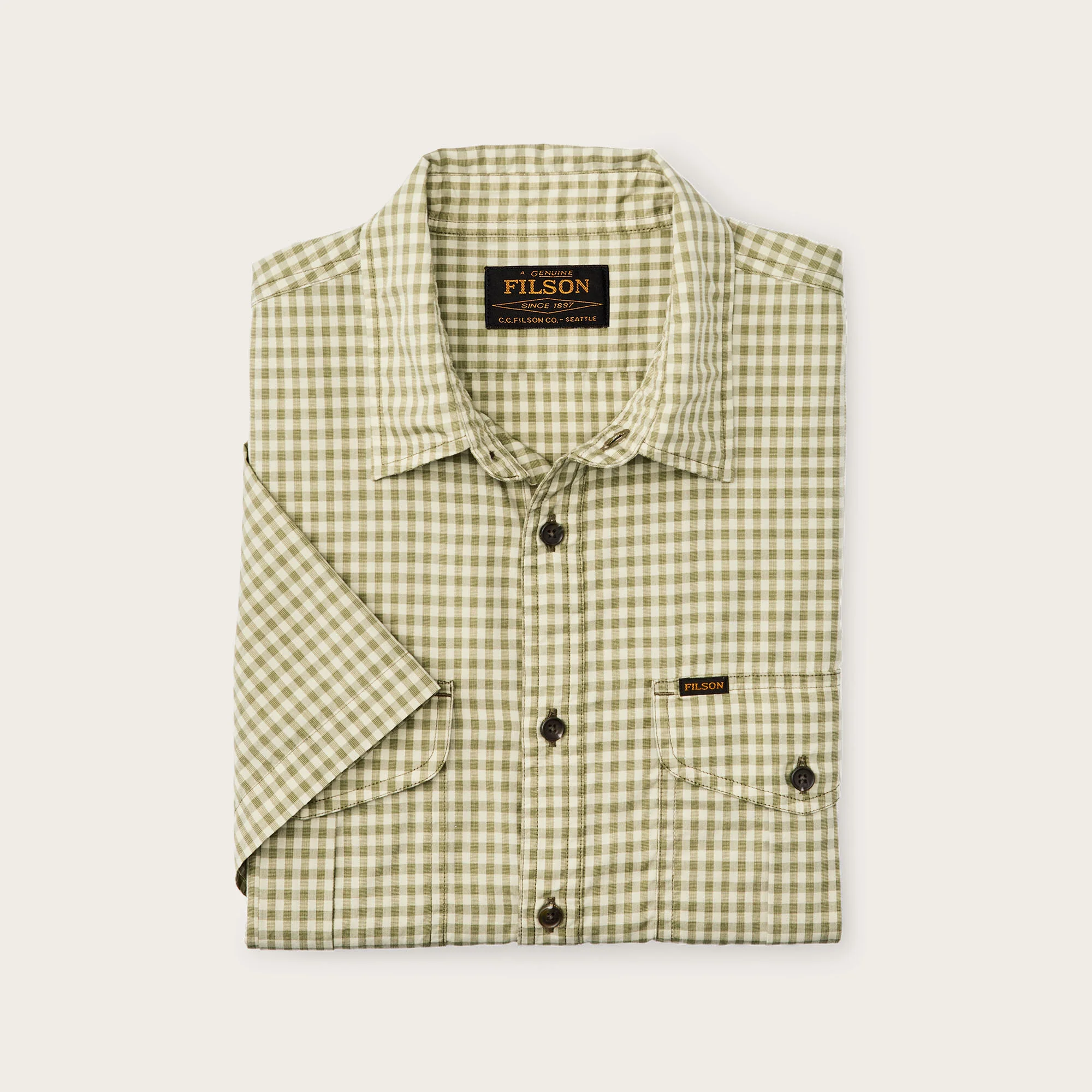 FILSON'S WASHED SHORT SLEEVE FEATHER CLOTH SHIRT - Image 3