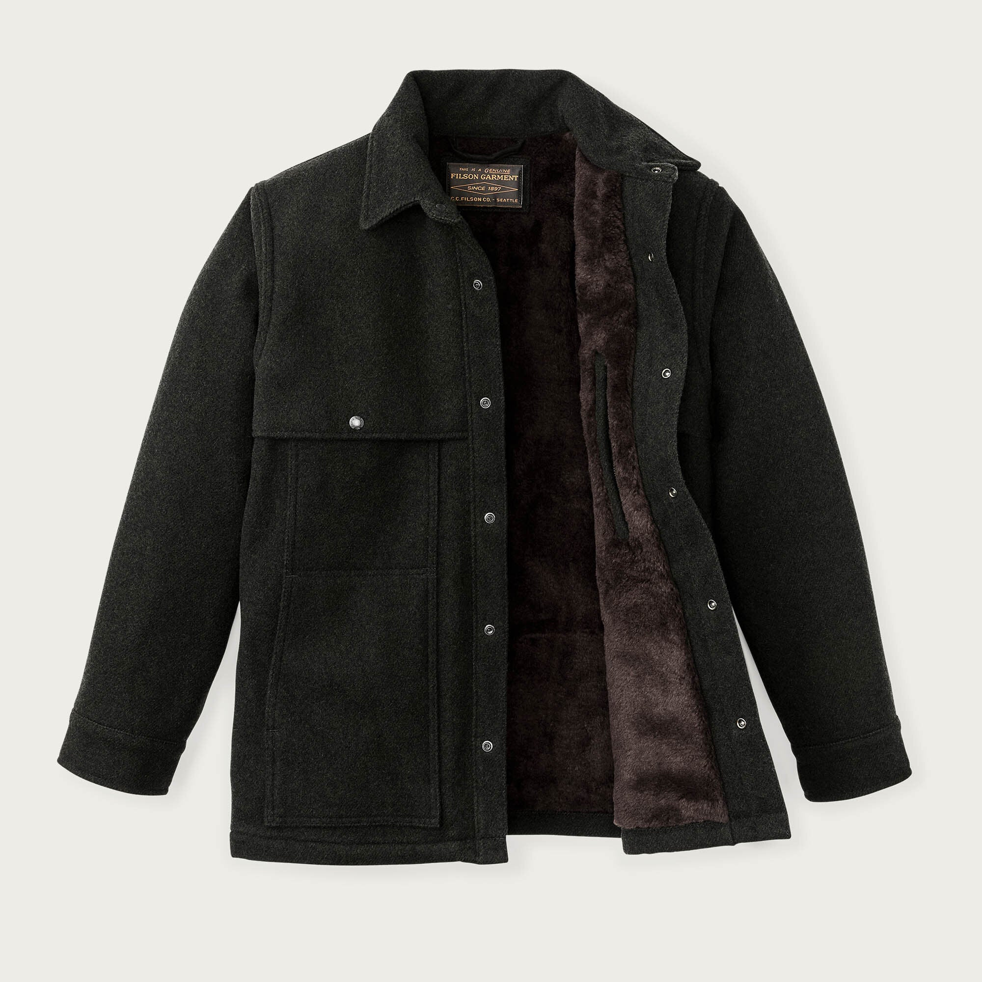Lined Mackinaw Wool Cape Coat - Image 3