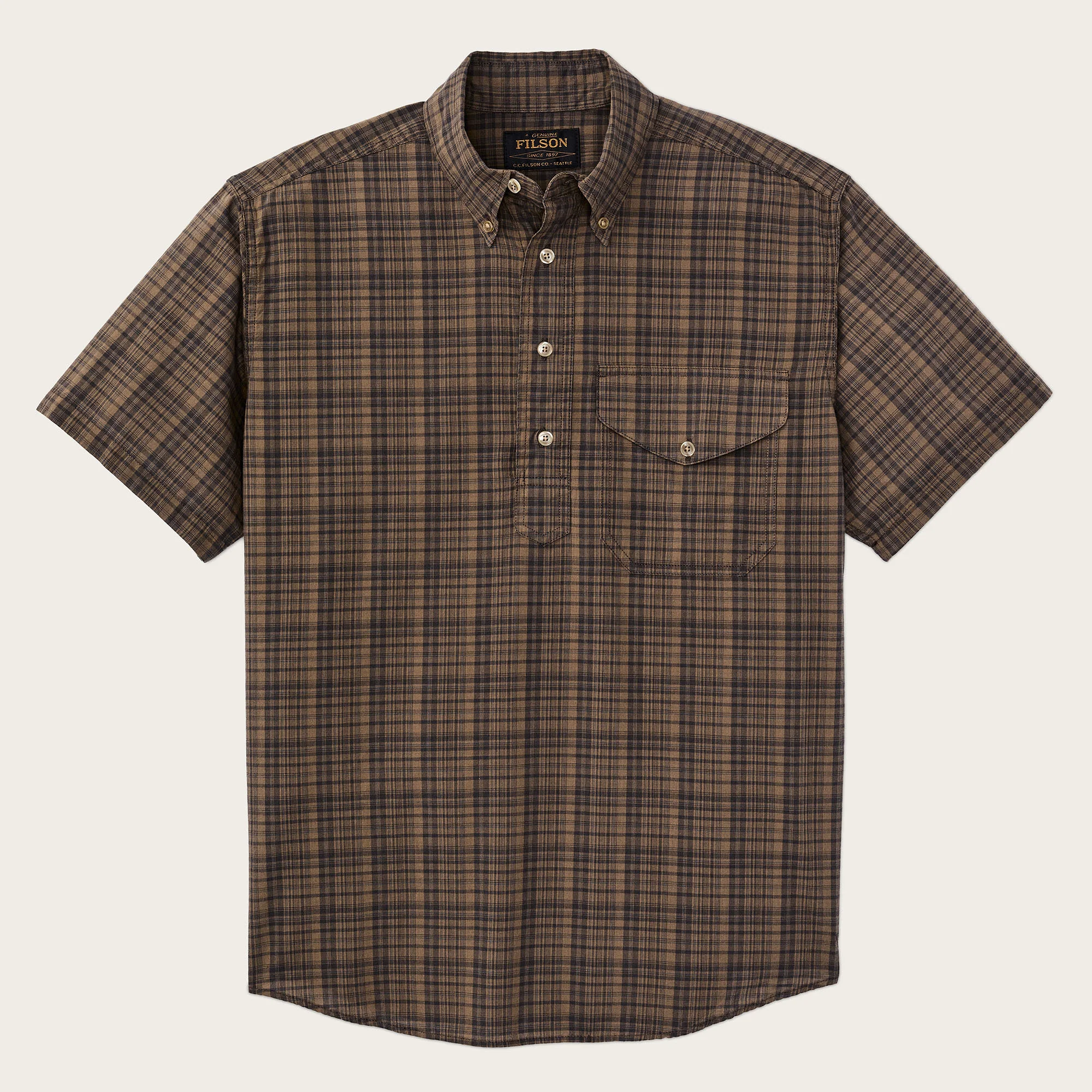 SHORT SLEEVE MADRAS POPOVER SHIRT