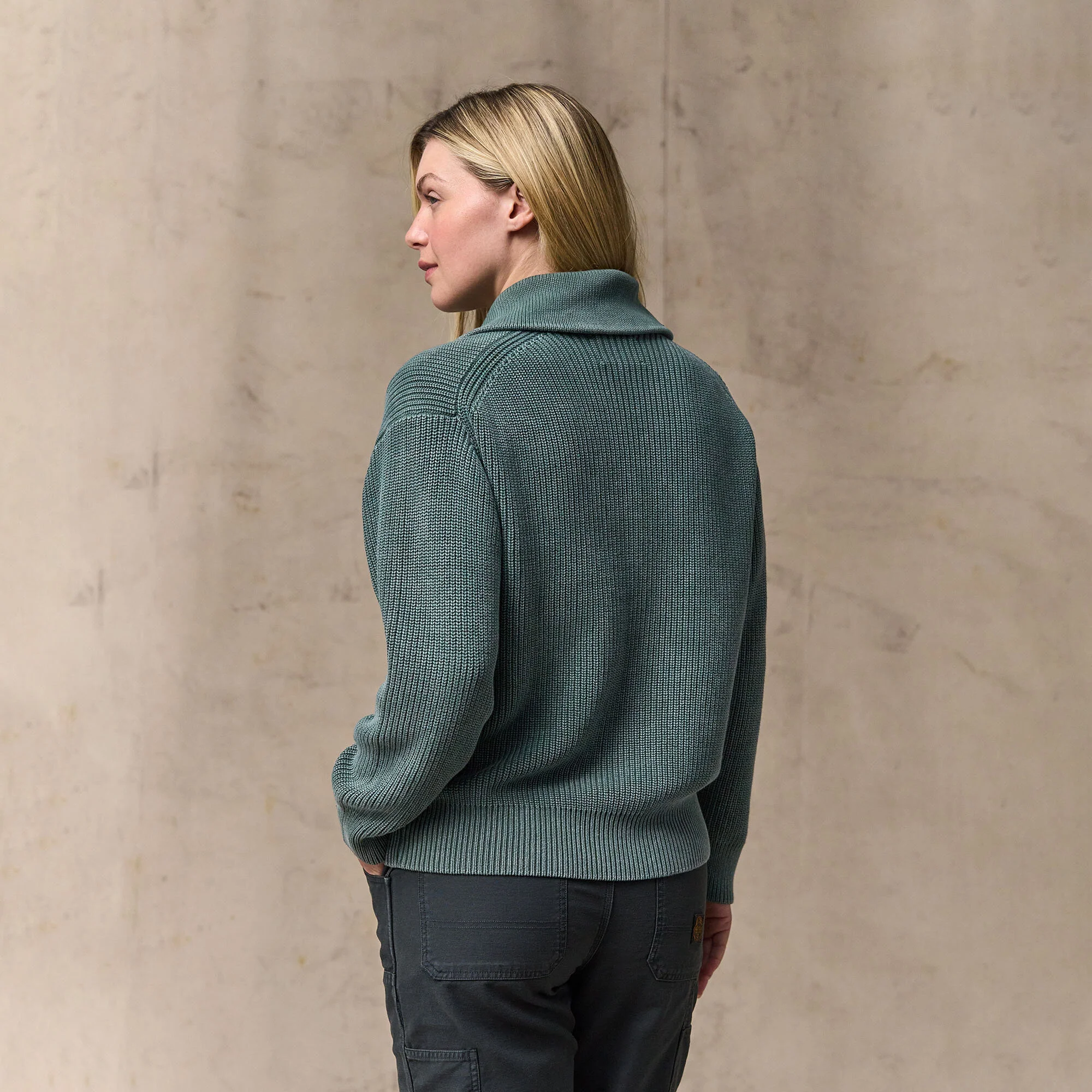 WOMEN'S COTTON SHAWL NECK CARDIGAN - Image 7