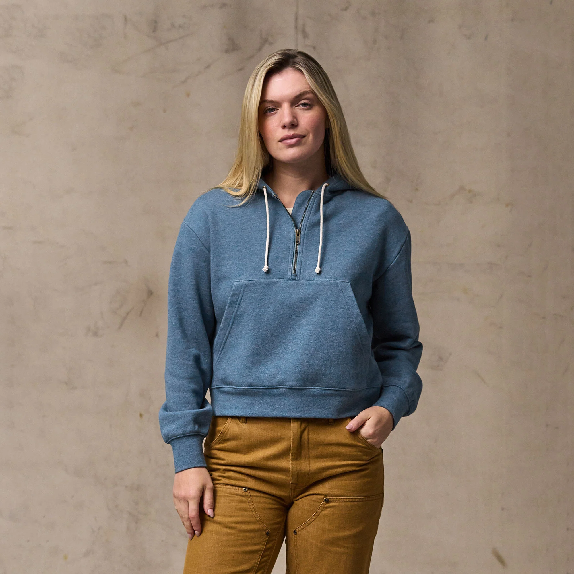 WOMEN'S FRENCH TERRY HALF-ZIP HOODIE - Image 5
